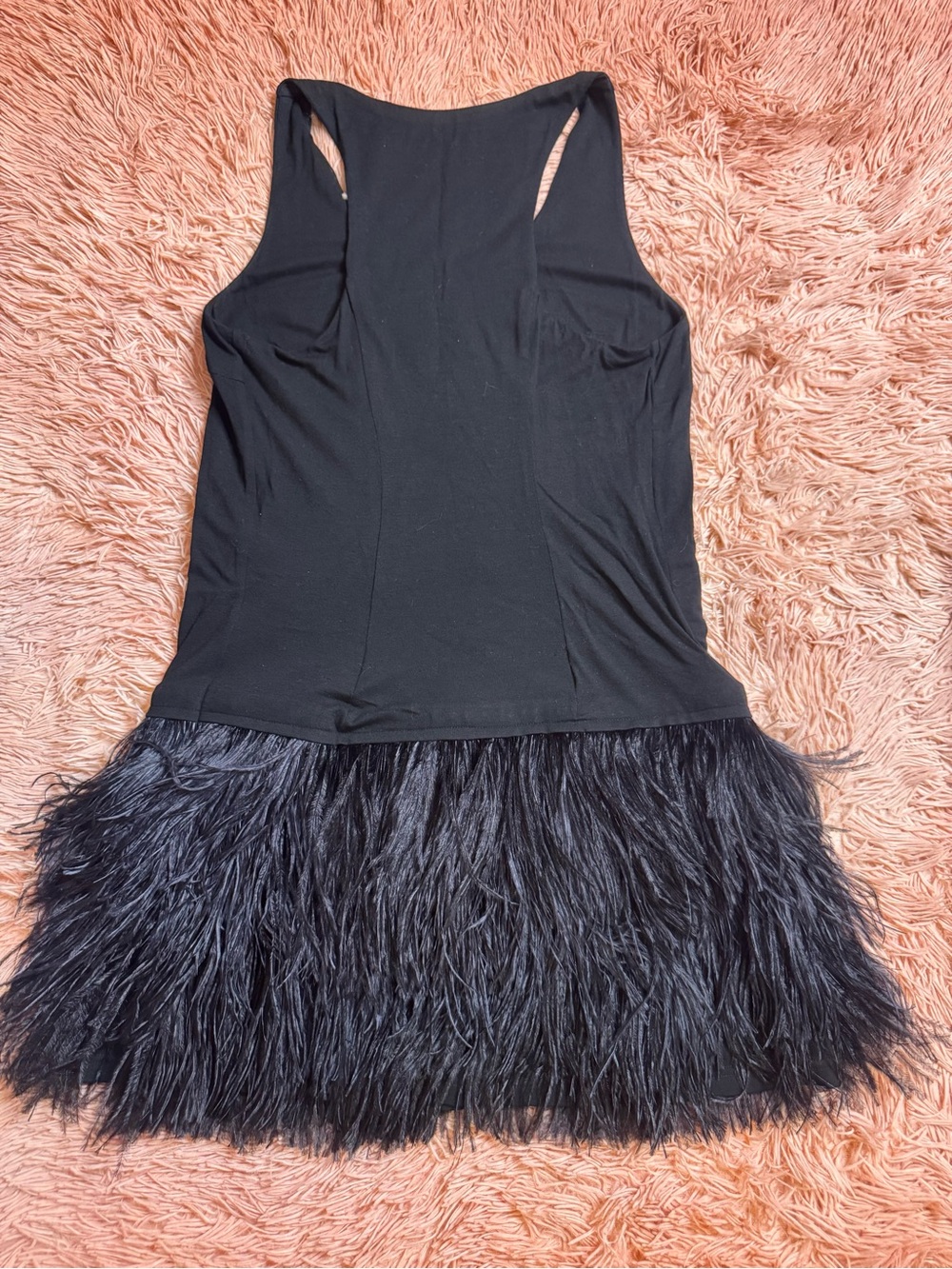 NWOT Alice + Olivia Feather Trim Sleeveless Mini Dress. Size S - Picture 4 of 10